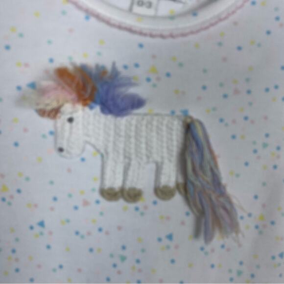 Albetta White Dotted Unicorn Sleeper 0-3Months - Picture 2 of 5
